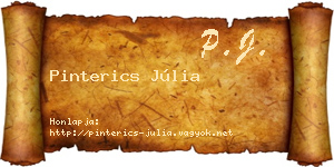 Pinterics Júlia névjegykártya