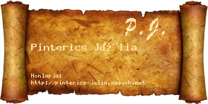 Pinterics Júlia névjegykártya