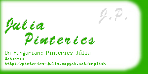 julia pinterics business card